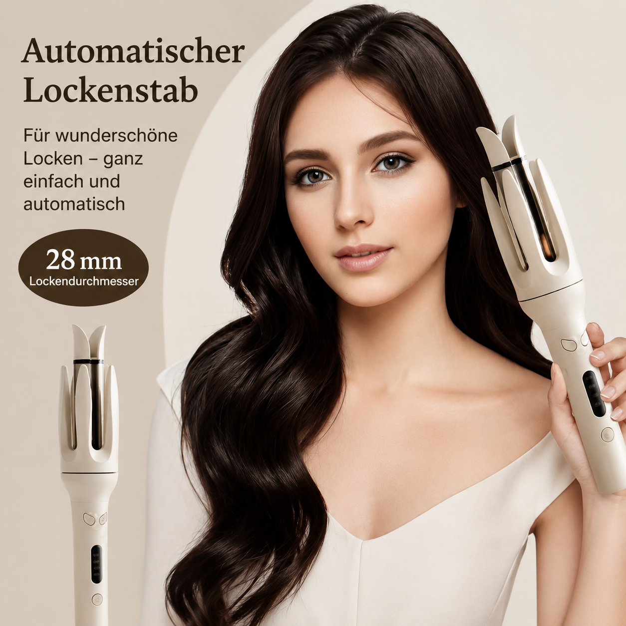 Automatischer Lockenstab 28 mm mit Ionen