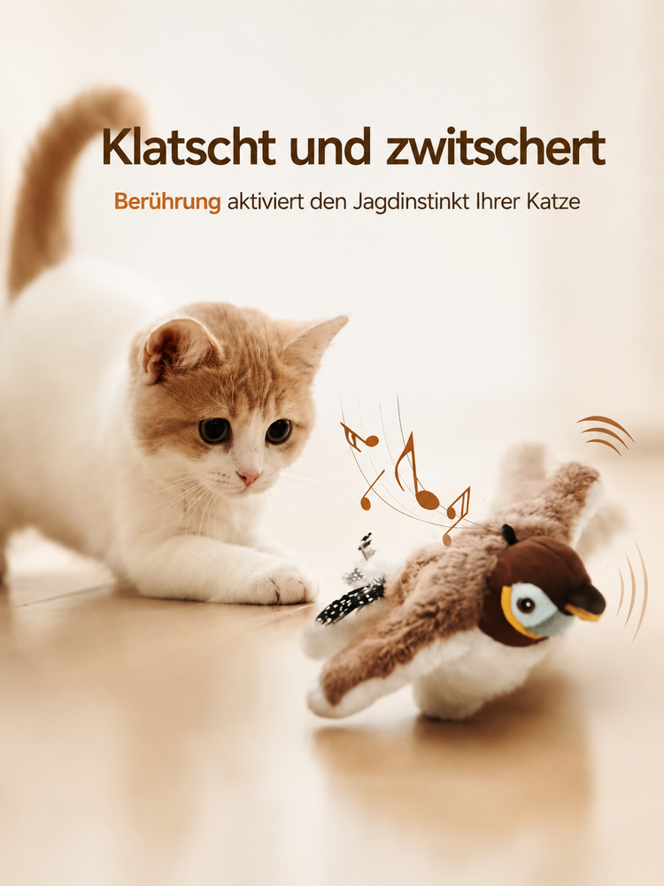 Interaktiver Zwitscher-Vogel für Katzen mit Sound