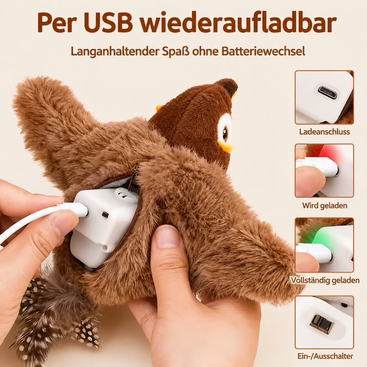 Interaktiver Zwitscher-Vogel für Katzen mit Sound
