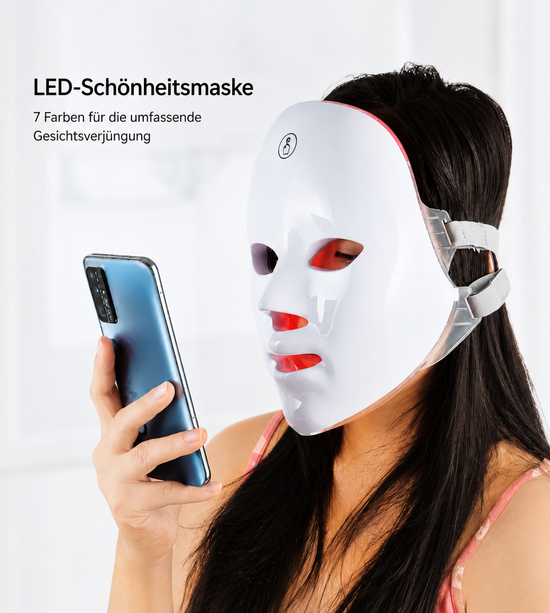 LED Gesichtsmaske mit 7 Farben- Hautverjüngung & Straffung