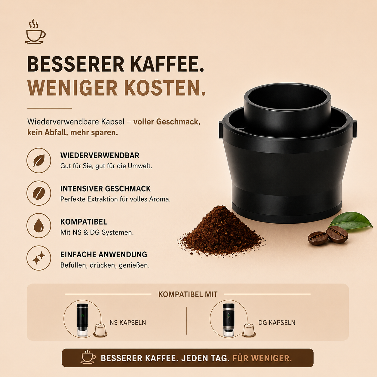 Premium Edelstahl Kaffeefilter 51mm