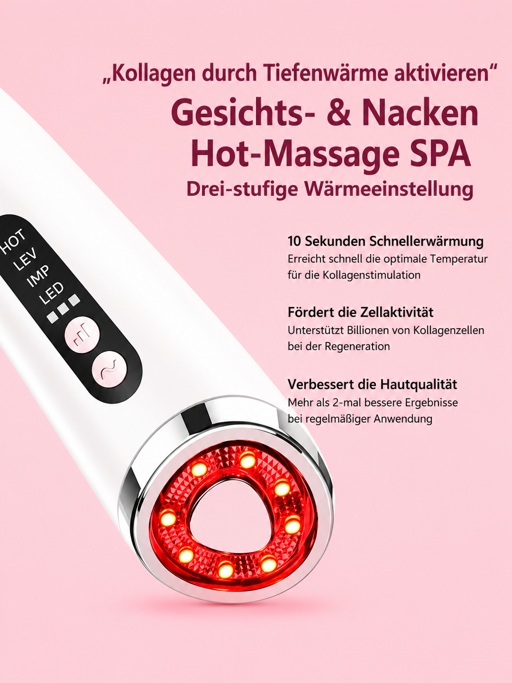 LED Gesichts- & Nackenmassagegerät mit EMS