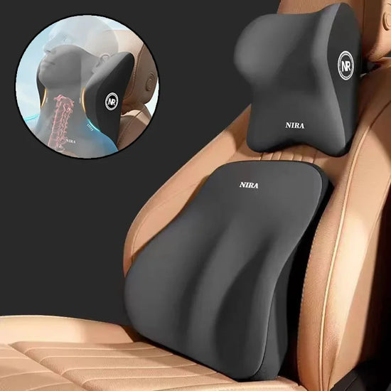 Nacken- & Rückenkissen Memory-Schaum fürs Auto, ergonomisch