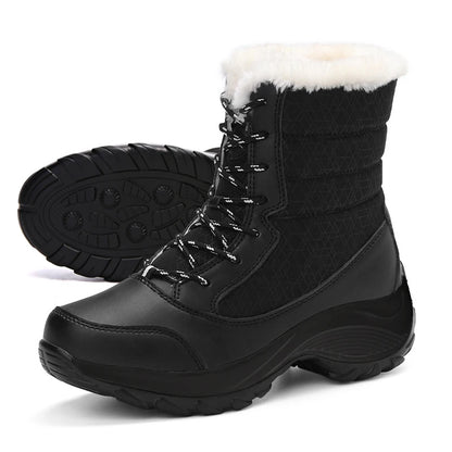 Damen Winterstiefel Plateau mit Kunstfell, wasserabweisend