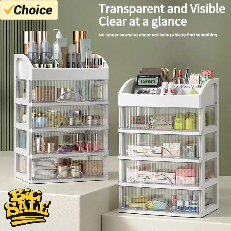 Kosmetik-Organizer mit 5 Schubladen – transparent, staubgeschützt