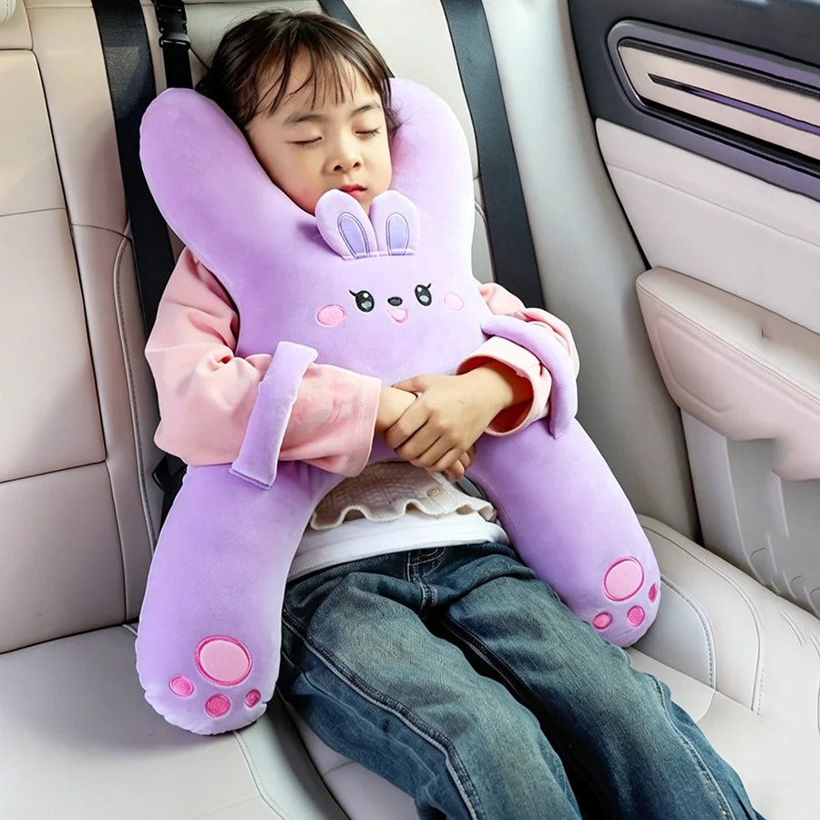 Auto-Nackenkissen für Kinder mit Gurtbefestigung, gegen Vornüberkippen