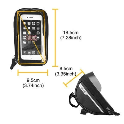 Fahrrad-Lenkertasche mit Handyfach – wasserabweisend, Touchscreen, 1 L