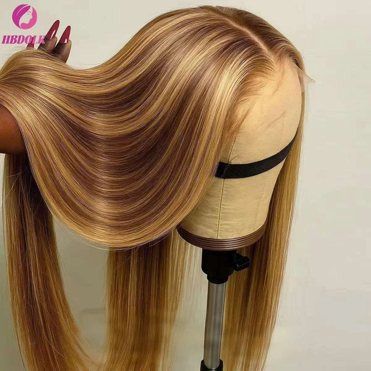 Echthaar Lace Front Perücke Ombré Honigblond – glatt, mit Babyhaaren