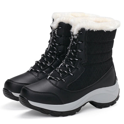 Damen Winterstiefel Plateau mit Kunstfell, wasserabweisend