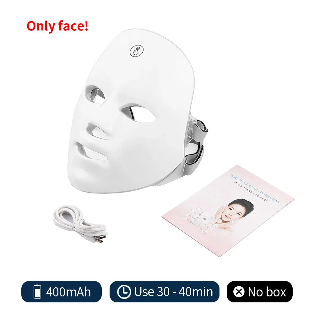 LED Gesichtsmaske mit 7 Farben- Hautverjüngung & Straffung