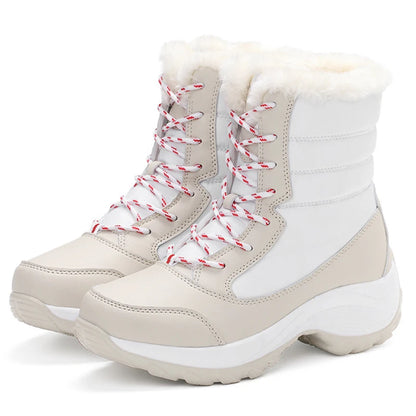 Damen Winterstiefel Plateau mit Kunstfell, wasserabweisend