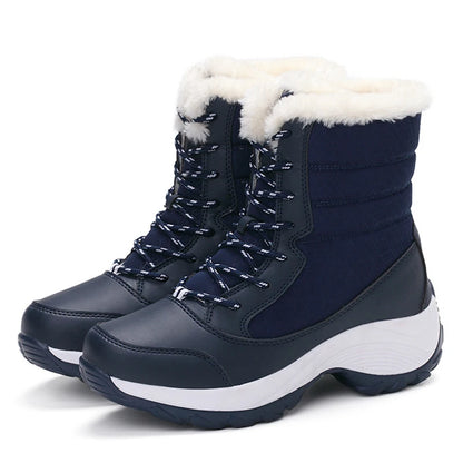 Damen Winterstiefel Plateau mit Kunstfell, wasserabweisend