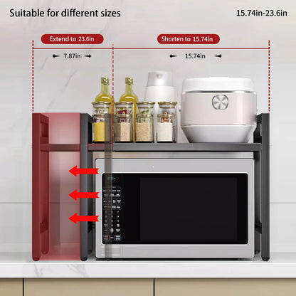 Mikrowellen-Regal ausziehbar 42–64 cm – Küchen-Organizer für die Arbeitsplatte