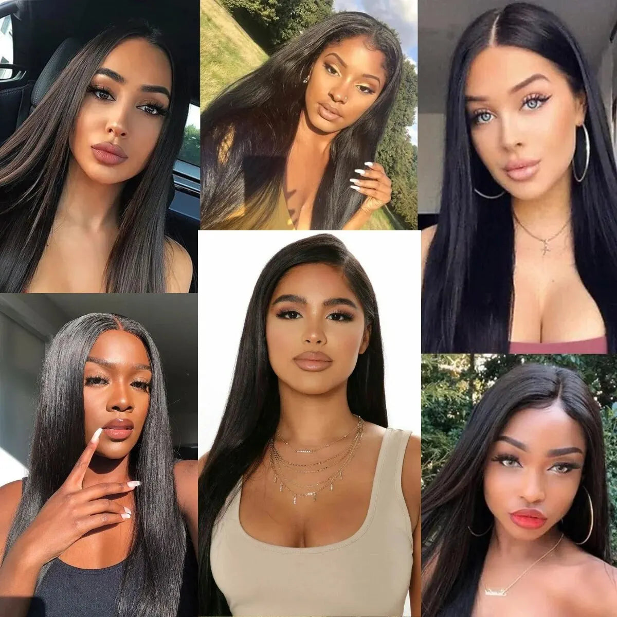 Lace Front Perücke lang & glatt in Naturschwarz – ohne Kleber, hitzebeständig
