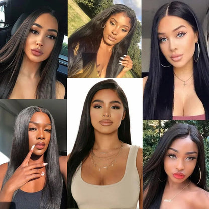 Lace Front Perücke lang & glatt in Naturschwarz – ohne Kleber, hitzebeständig