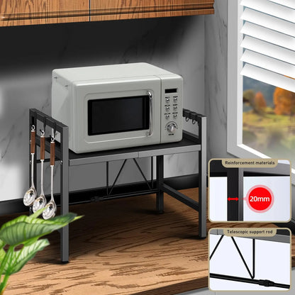 Mikrowellen-Regal ausziehbar 42–64 cm – Küchen-Organizer für die Arbeitsplatte