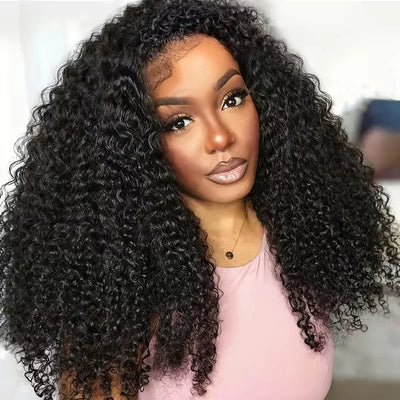 Echthaar Half Wig lockig – 3-in-1, ohne Kleber, mit Kordelzug