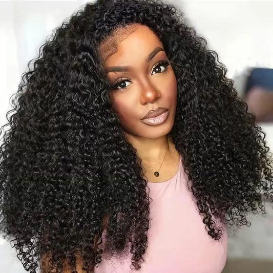 Echthaar Half Wig lockig – 3-in-1, ohne Kleber, mit Kordelzug