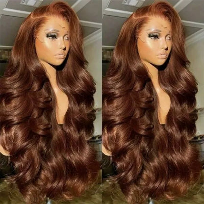 Echthaar Lace Front Perücke Body Wave in Schokobraun – 13x4 HD Lace
