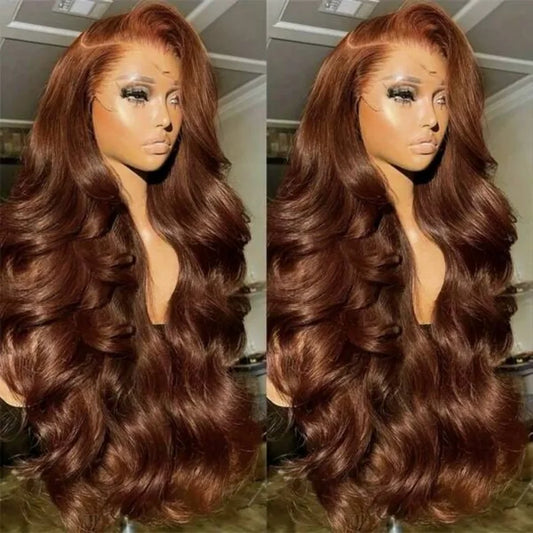 Echthaar Lace Front Perücke Body Wave in Schokobraun – 13x4 HD Lace