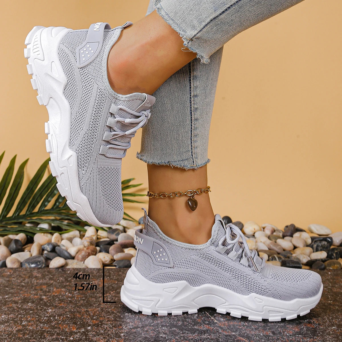 Damen Freizeit-Sneaker einfarbig – schlicht & vielseitig