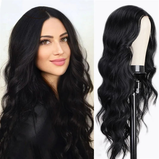 Lange Locken-Perücke mit großen Wellen – voluminös, hitzebeständig