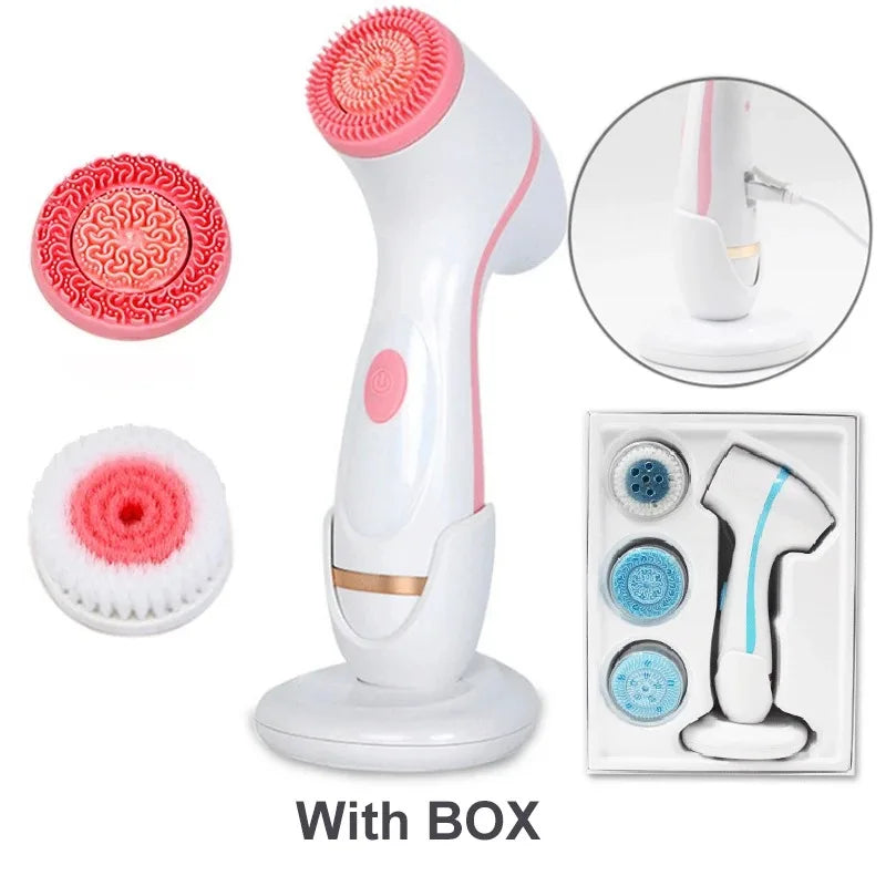 3-in-1 Gesichtsreinigungsbürste mit Ultraschallvibration