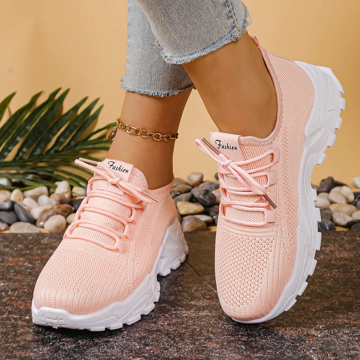 Damen Freizeit-Sneaker einfarbig – schlicht & vielseitig